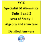 2016 VCE Specialist Mathematics Units 1 and 2 - AOS1 - Algebra and structure